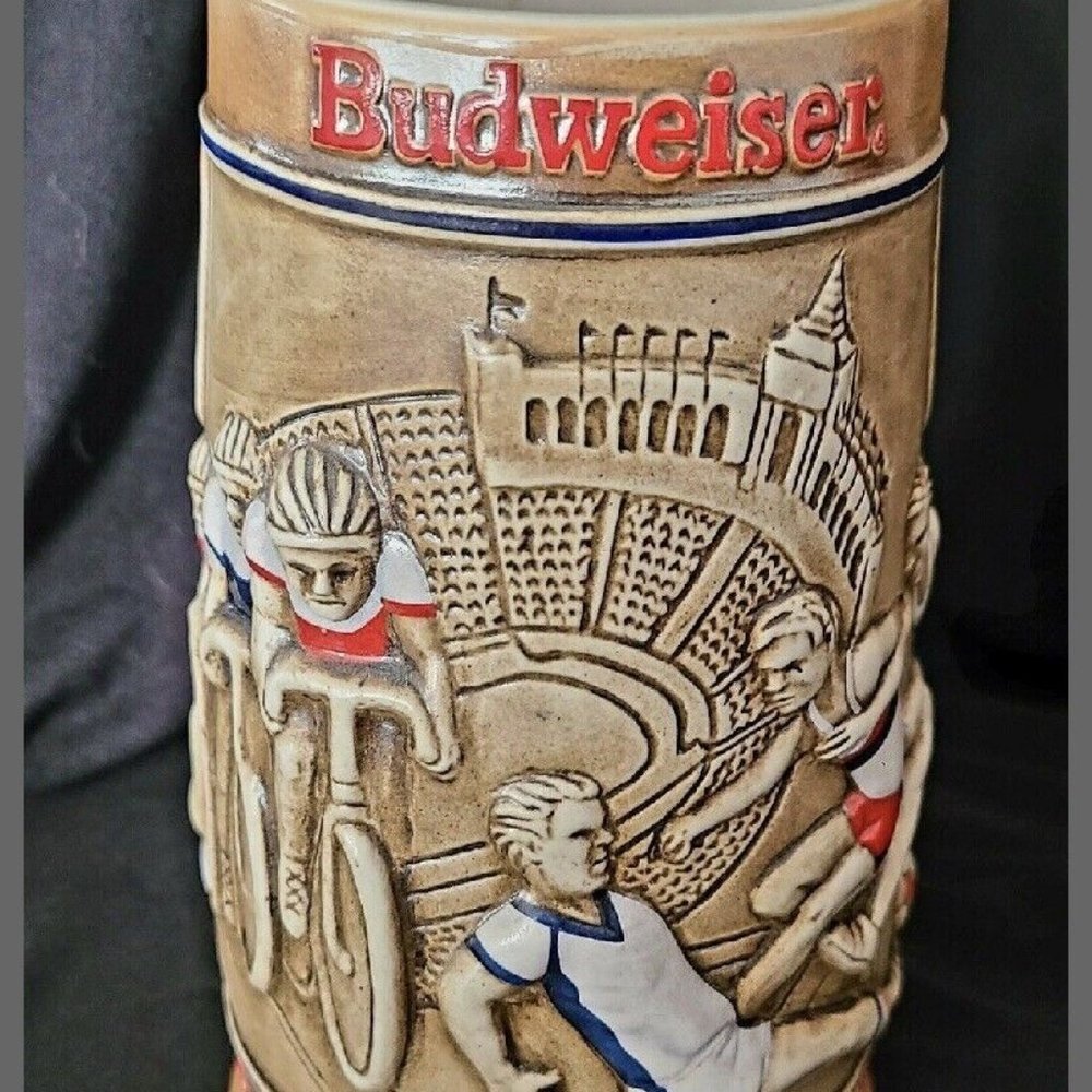 VINTAGE BUDWEISER CERAMARTE LOS ANGELES 1984 OLYMPICS BEER STEIN MUG